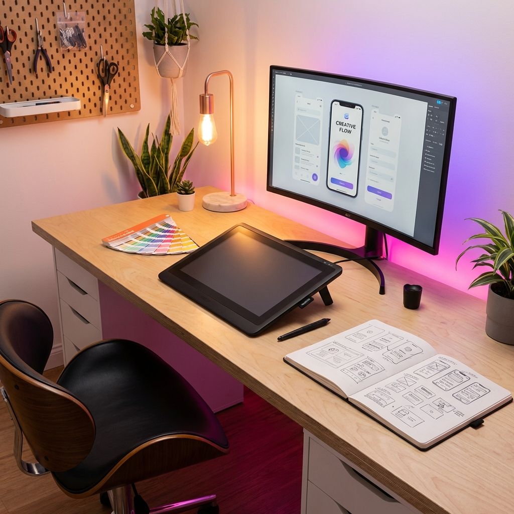 Graphic design workspace